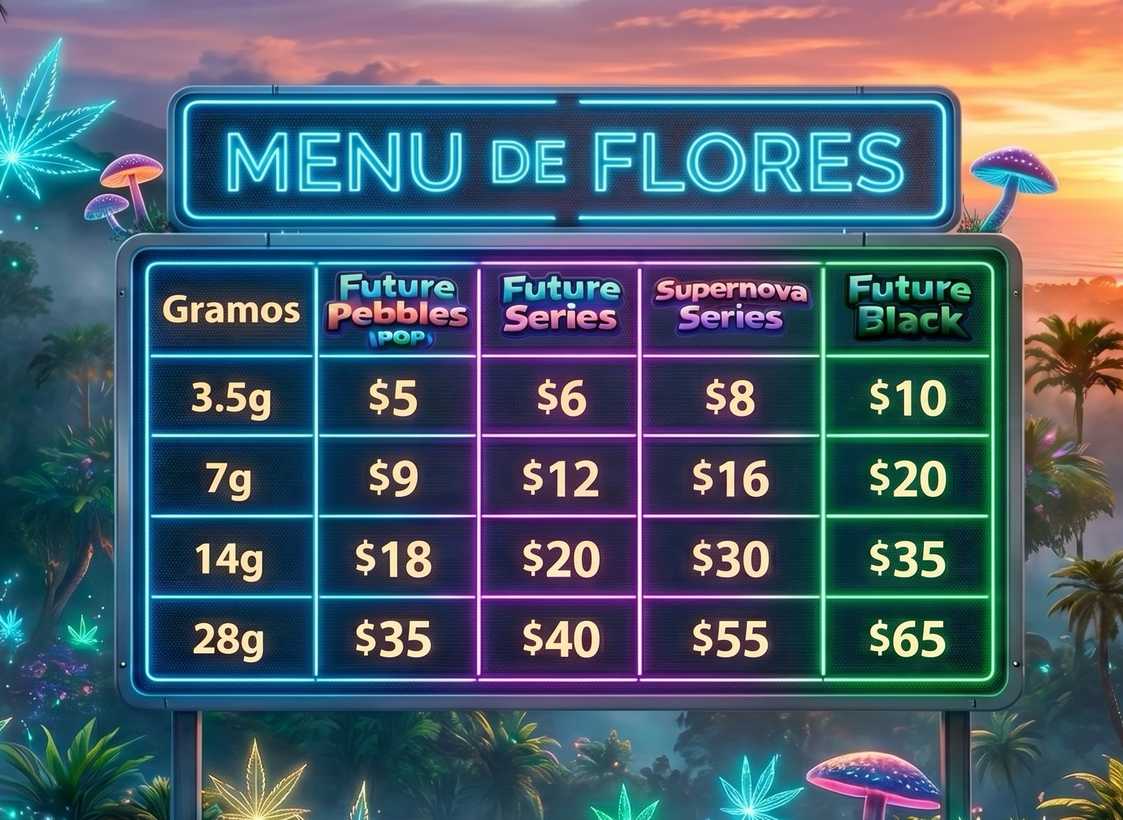Menú de Flores - Future Health Dispensary